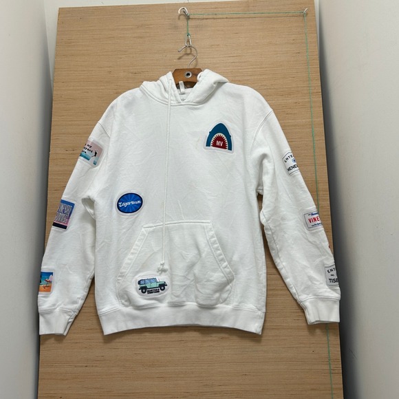 BROdenim Other - BROdenim Marthas Vineyard Patchwork Jeep Graphic Hoodie White Mens Medium